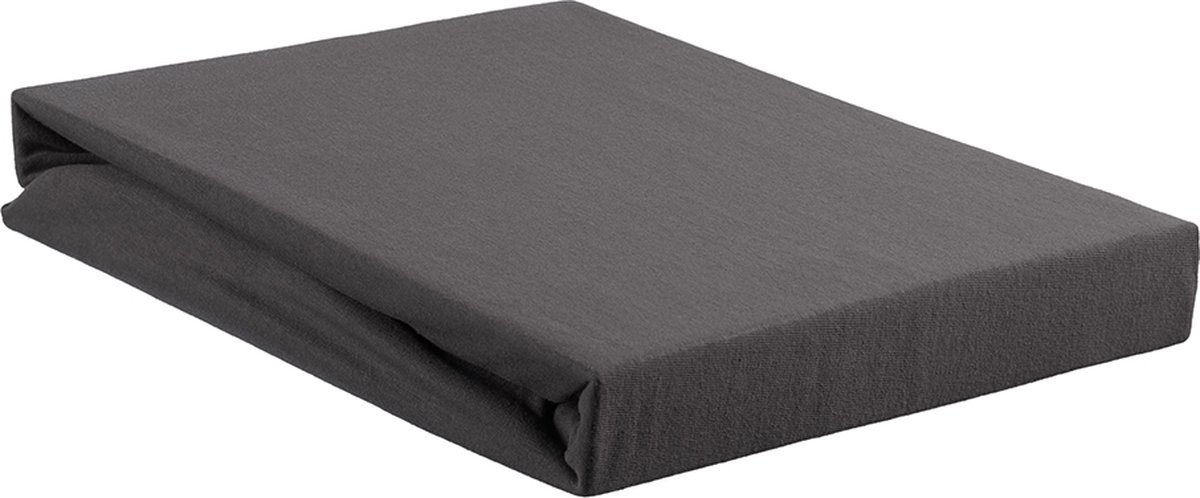 Beddinghouse Jersey Hoeslaken - 100% Gebreide Jersey Katoen - 1-persoons (70/90x200/220 Cm) - Anthracite - Grijs