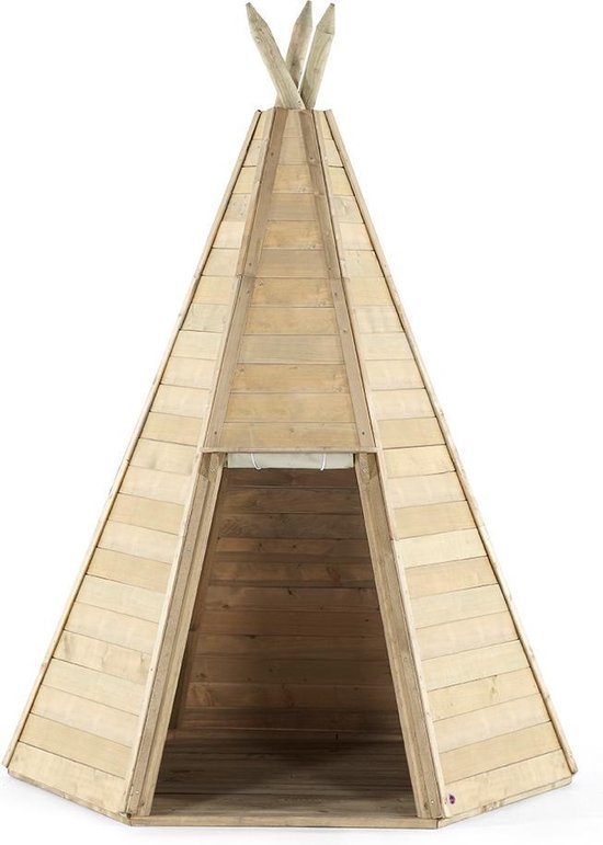 Plum Speelhuis Great Wooden Teepee Hideaway - Bruin