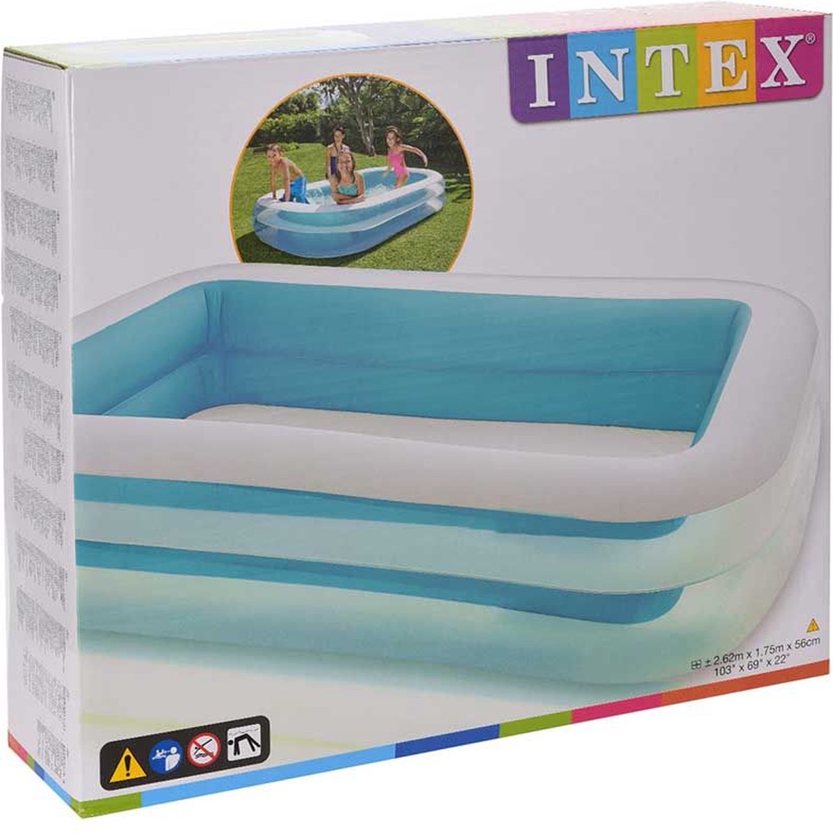 Intex Familiezwembad - 262 X 175 X 56 Cm - Groen