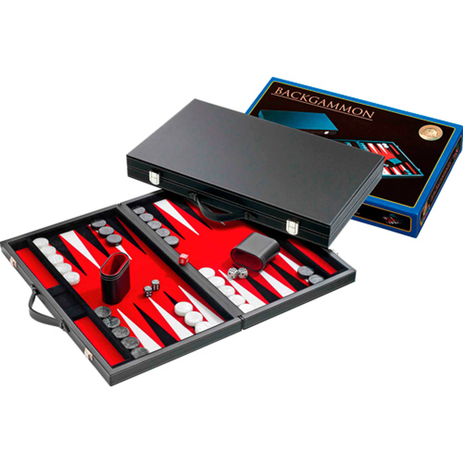 Philos Backgammon Medium 38x23,5cm - Rood