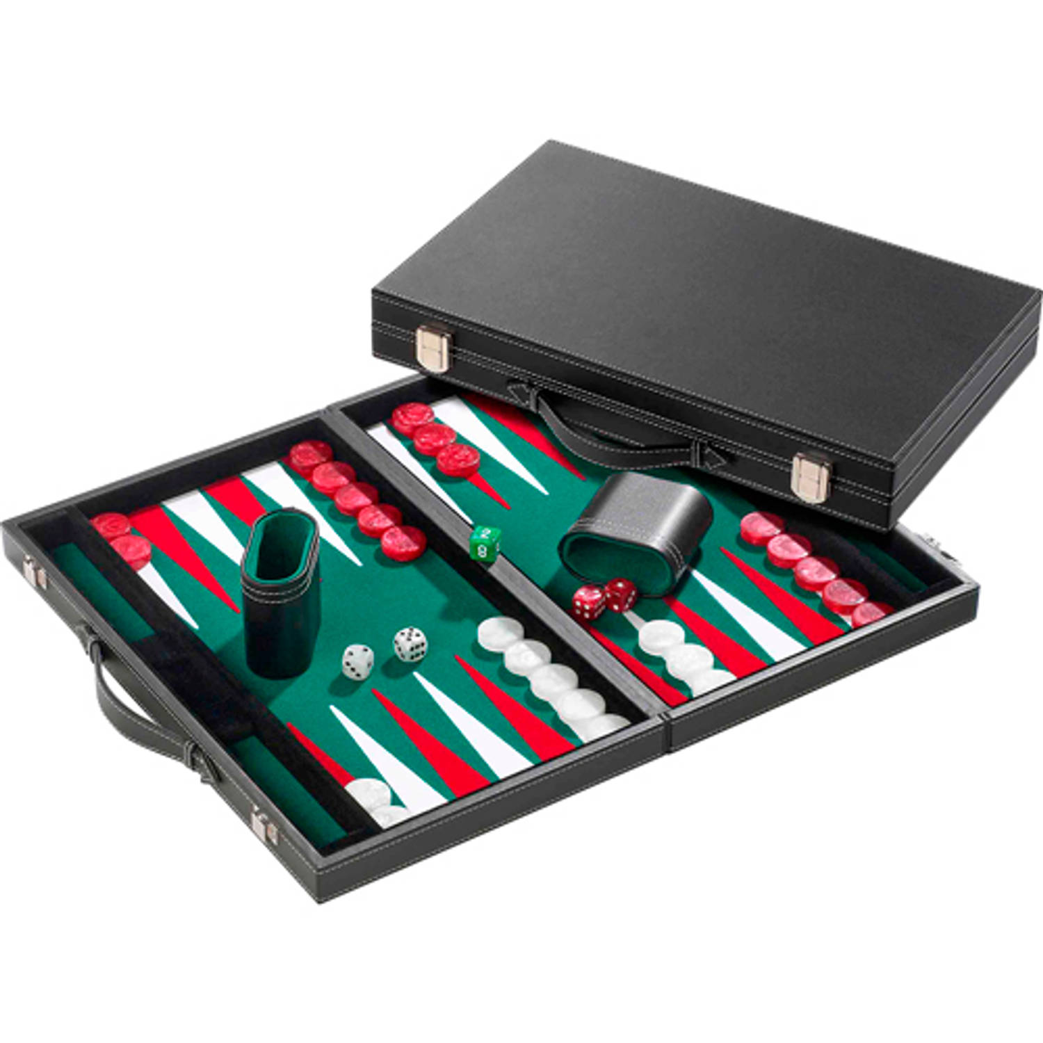 Philos Backgammon Medium 38x23,5x5,5cm - Groen