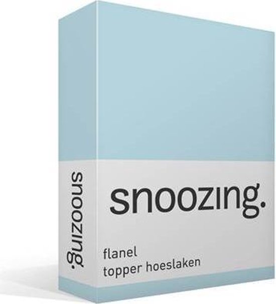 Snoozing - Flanel - Topper - Hoeslaken - 160x220 Cm - - Blauw