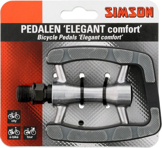Simson Pedalen Set Elegant Comfort 9/16 Inch/zwart - Grijs