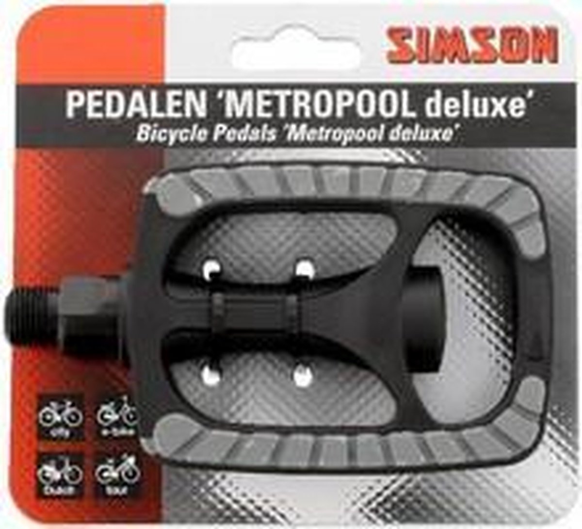 Simson Pedalen Set Elegant Comfort 9/16 Inch/zwart - Grijs