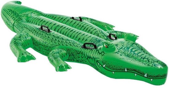 Intex Opblaasbaar Figuur Mega Krokodil Ride-on - 203 X 114 Cm - Groen