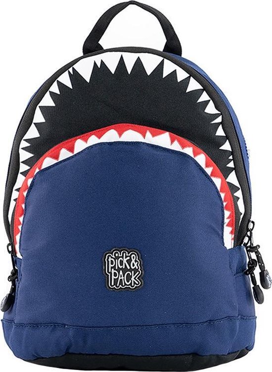 Pick & Pack Fun Rugzak S Shark Shape Navy - Blauw
