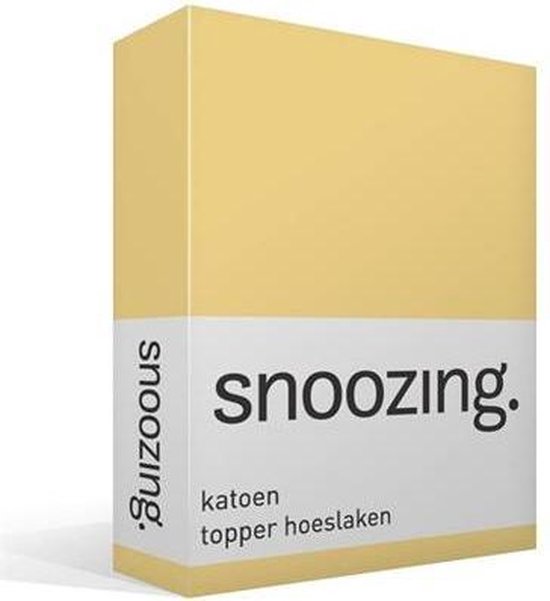Snoozing - Katoen - Topper - Hoeslaken - 90x220 - - Geel