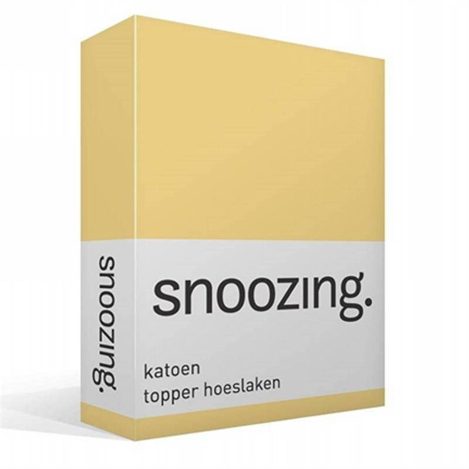 Snoozing - Katoen - Topper - Hoeslaken - 180x210 - - Geel