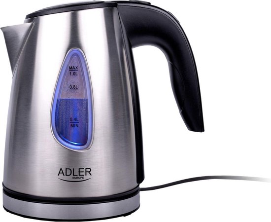 Adler Ad 1203 Elektrische Waterkoker Snoerloos Rvs 1.0 Liter