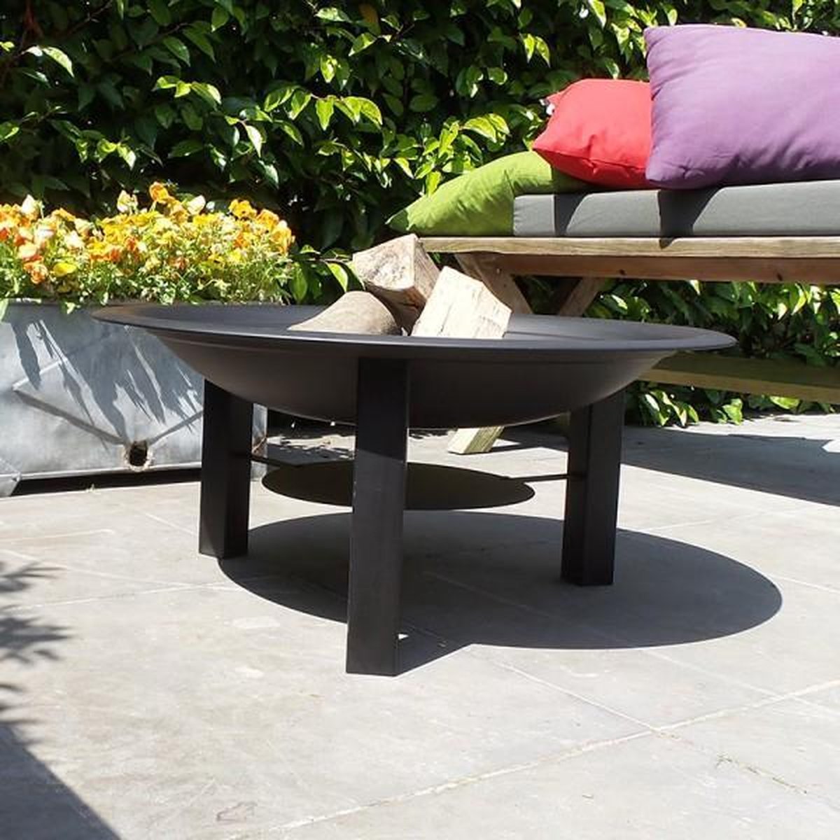 2L Home & Garden 2l Home En Garden Vuurschaal Moderna Ø75x33 Cm - Zwart