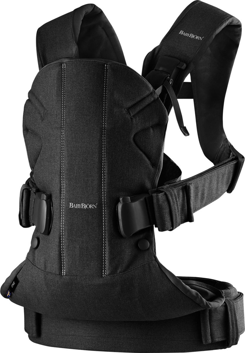 BabyBjorn - Mochila Portabebés BabyBjörn One 4P Cotton Mix Negro - Zwart