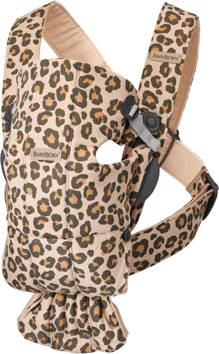 BabyBjorn - Mochila Portabebés BabyBjörn Mini Cotton Leopardo - Beige