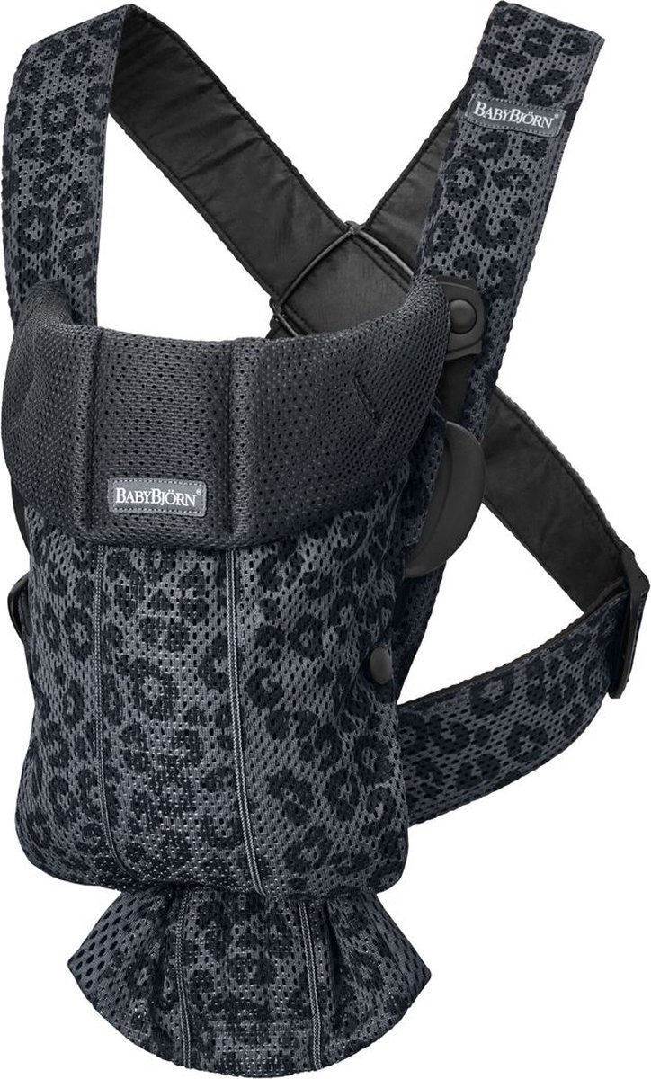 BabyBjorn - Mochila Portabebés BabyBjörn Mini 3D Mesh Leopardo Gris Antracita