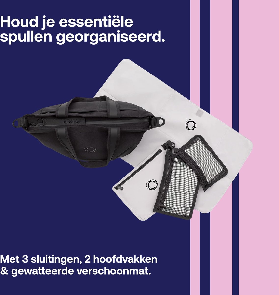 Bugaboo - Bolso Cambiador Para Coche De Paseo Negro Medianoche - Zwart