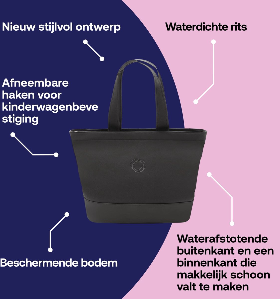 Bugaboo - Bolso Cambiador Para Coche De Paseo Negro Medianoche - Zwart