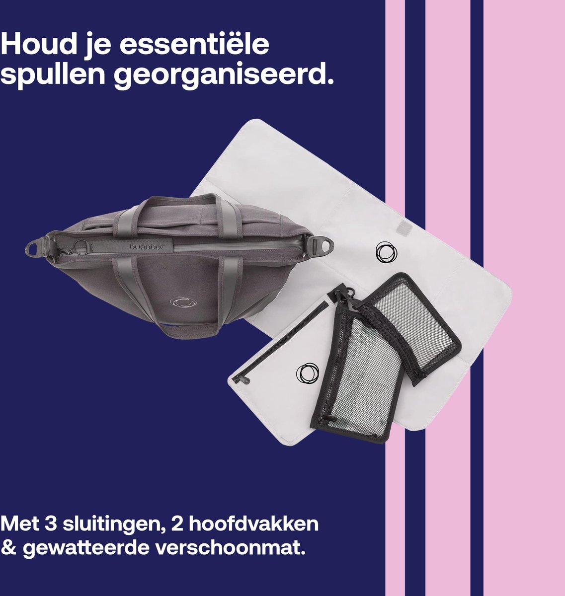 Bugaboo - Bolso Cambiador Para Coche De Paseo Gris Piedra - Grijs