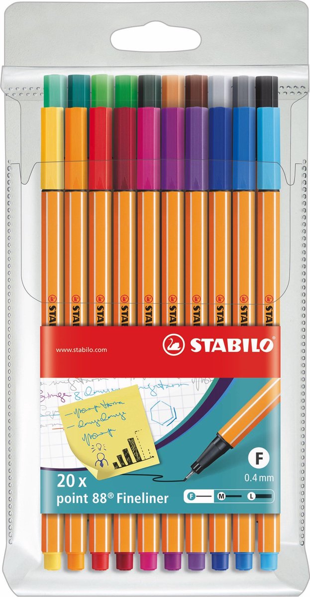 Stabilo Fineliner Point 88 Etui Van 20 S