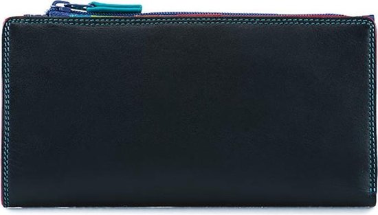 Mywalit Small Leather Double Zip Purse Portemonnee Black/ Pace - Zwart