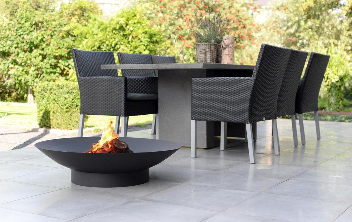 2L Home & Garden 2l Home En Garden Vuurschaal Rond ø90x27 Cm - Zwart