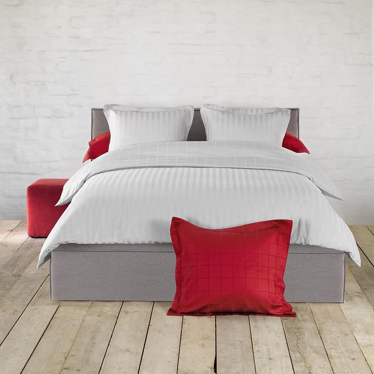 De Witte Lietaer Zygo Dekbedovertrek - 2-persoons (200x200/220 Cm + 2 Slopen),2-persoons (200x220 Cm + 2 Slopen) - Grijs