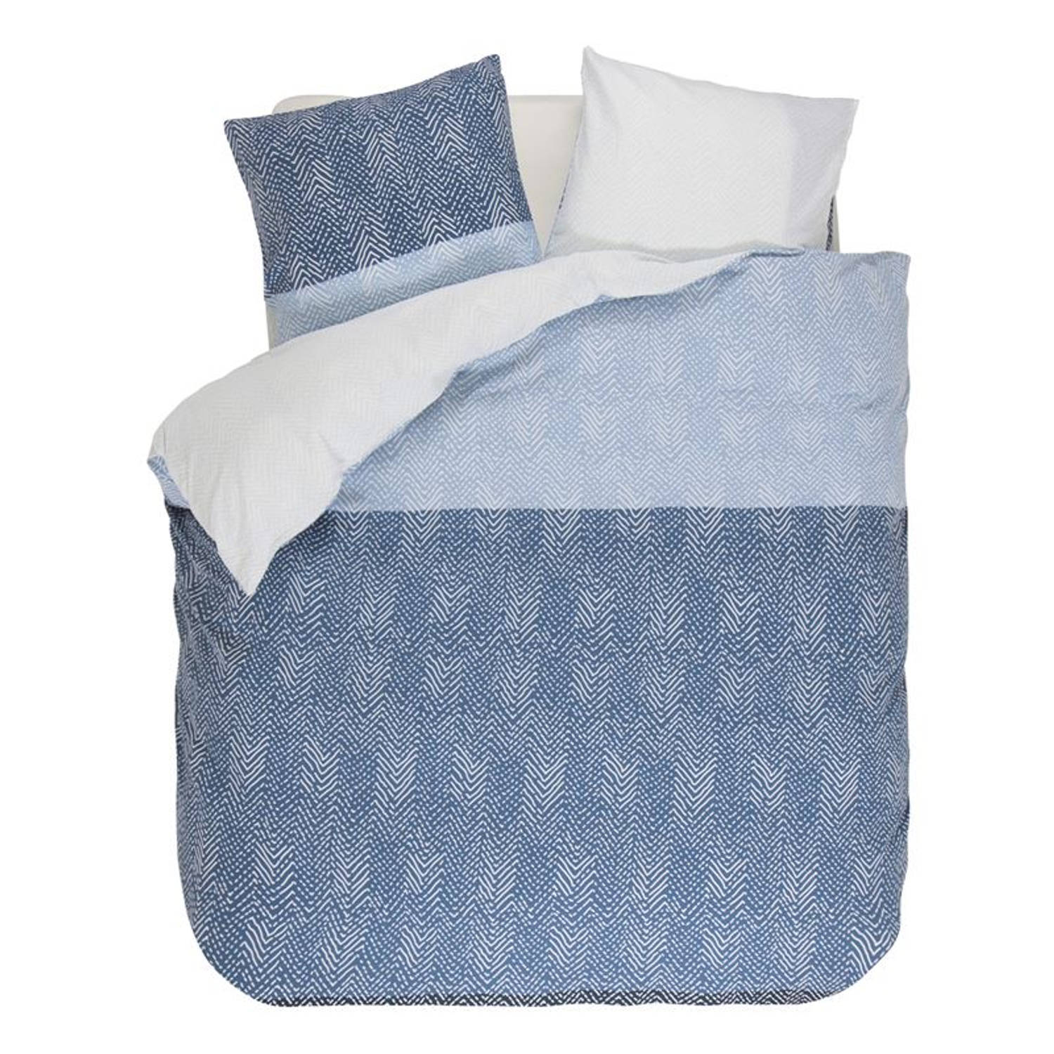 Esprit Tamo Flanel Dekbedovertrek - Lits-jumeaux (240x200/220 Cm + 2 Slopen) - Flanel - Blue - Blauw