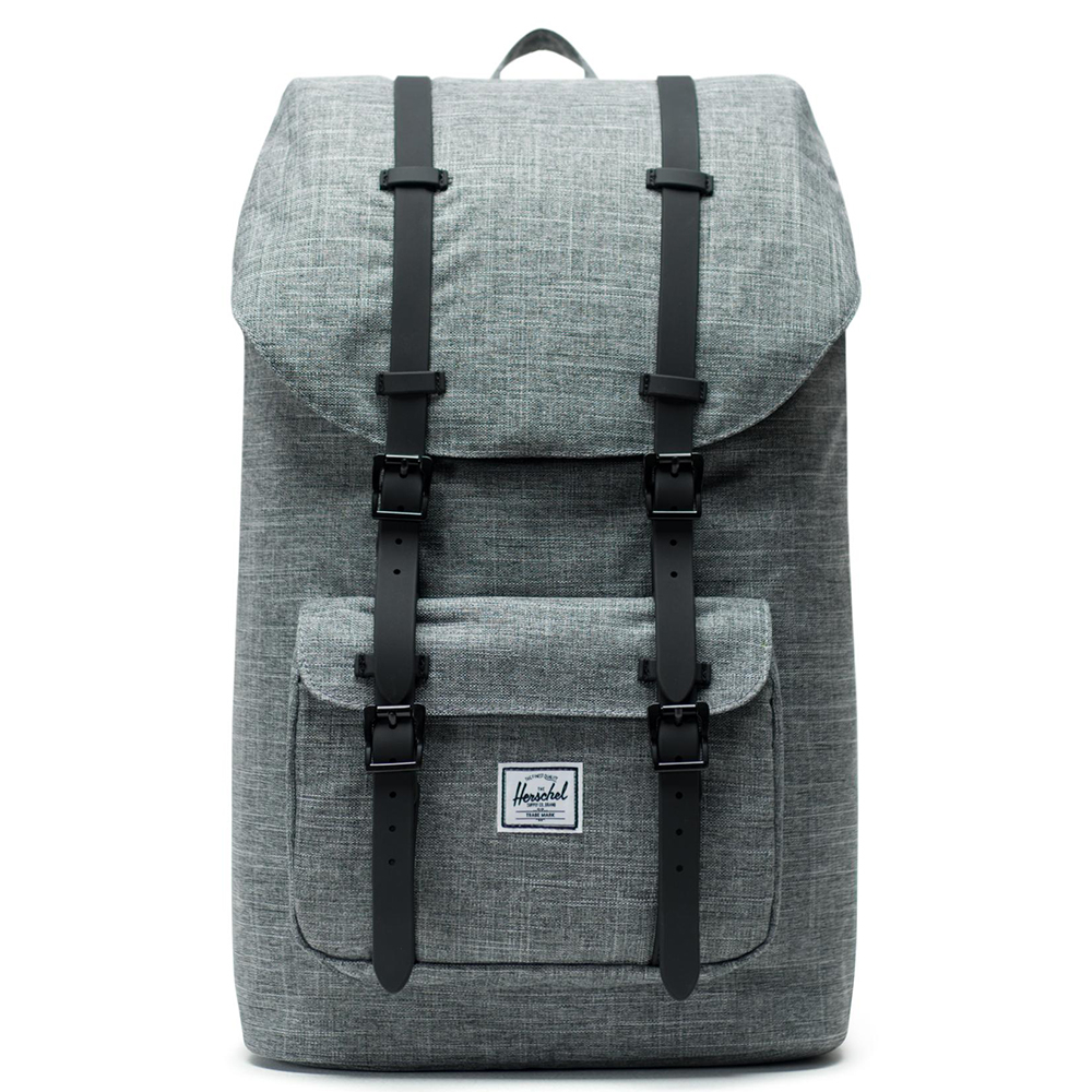 Herschel Little America Rugzak Raven Crosshatch Black - Grijs