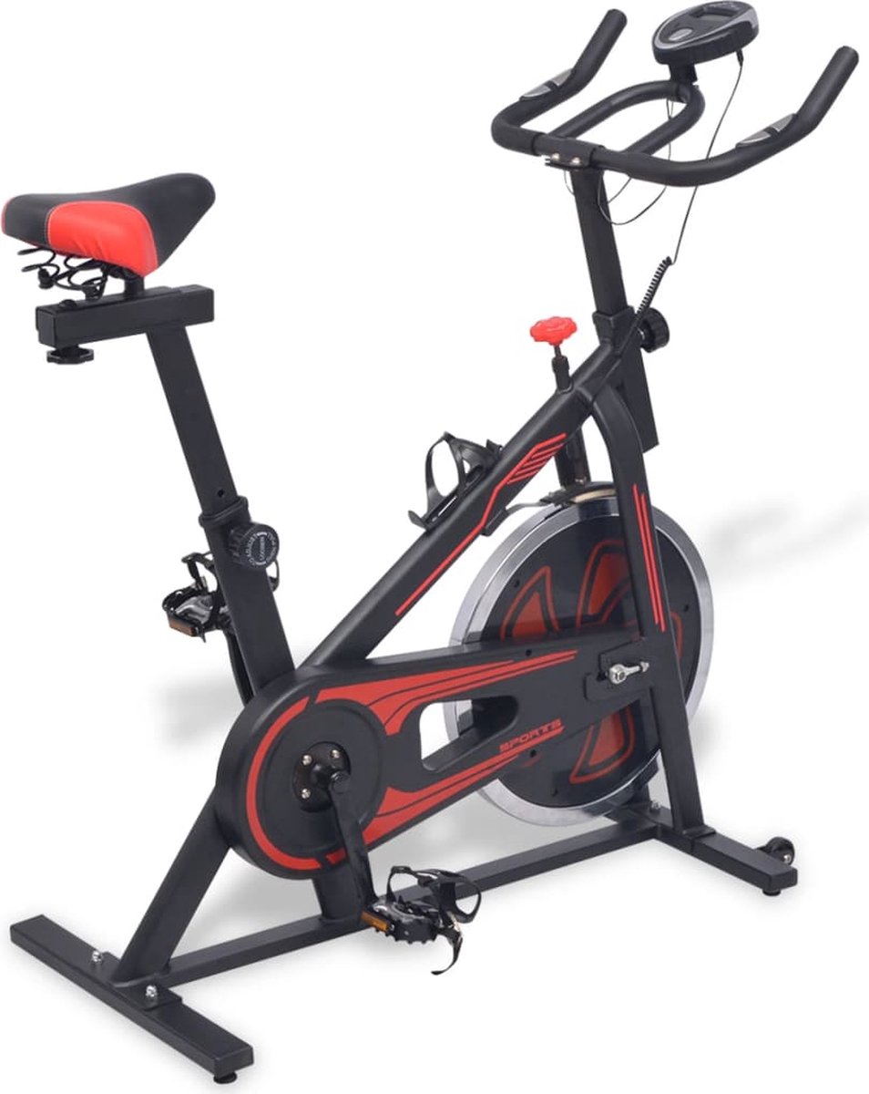 Vidaxl Spinningfiets Met Hartslagsensoren En Rood - Zwart