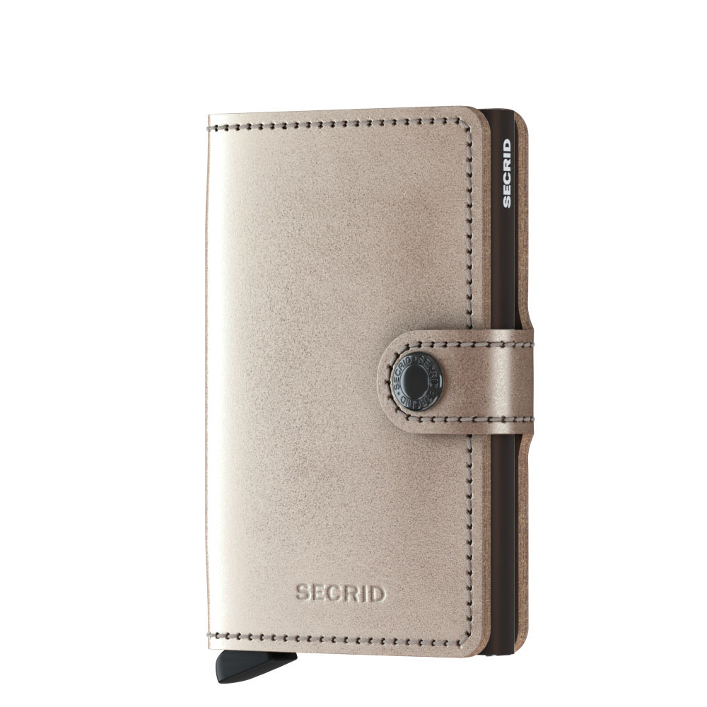 Secrid Mini Wallet Portemonnee Metallic Champagne Brown