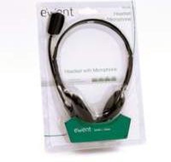 Ewent EW3563 headset stereo w/mic - Zwart