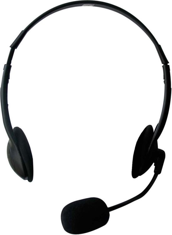 Ewent EW3563 headset stereo w/mic - Zwart