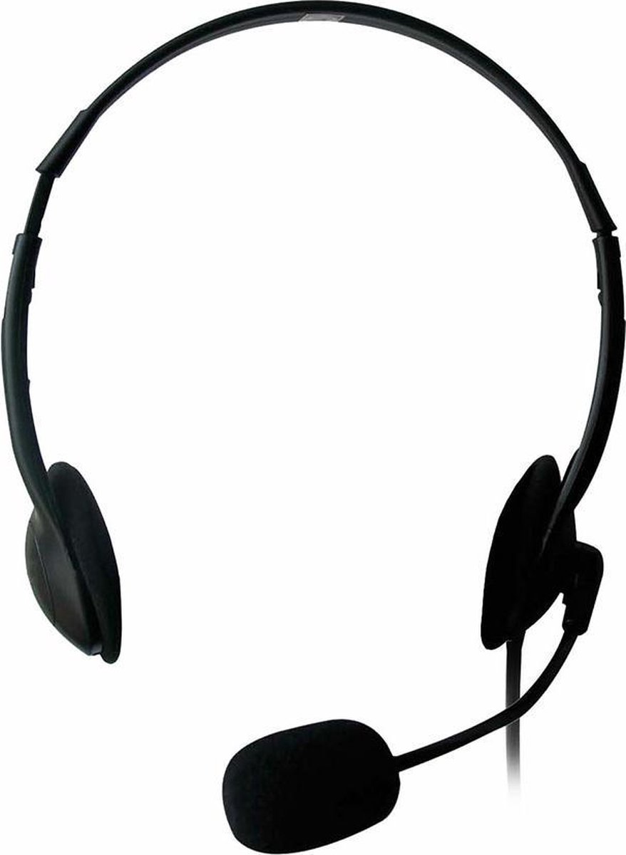 Ewent EW3563 headset stereo w/mic - Zwart