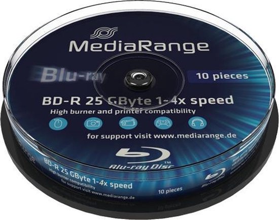 MediaRange Blu-ray 25GB 10st. 6x Spindle Recordable