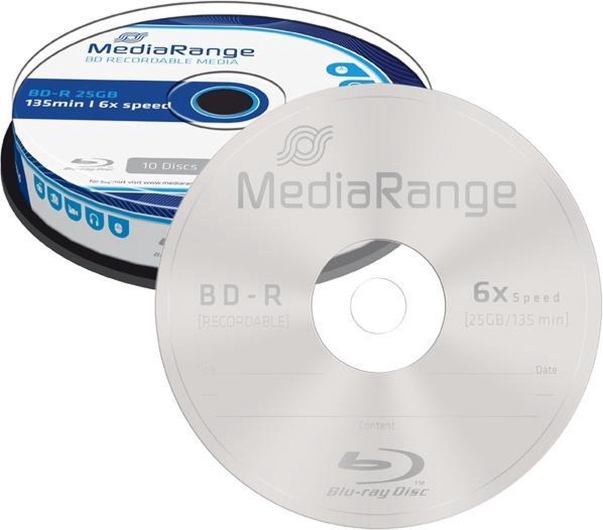 MediaRange Blu-ray 25GB 10st. 6x Spindle Recordable