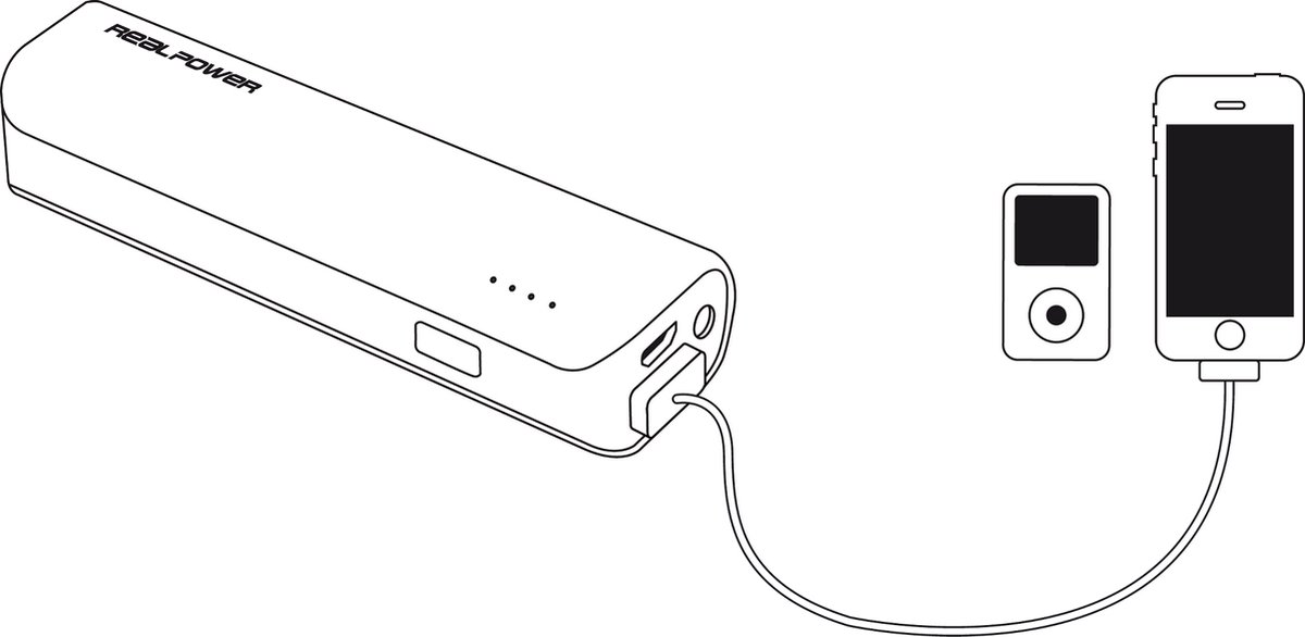 Realpower PB-2600 powerbank Lithium-Ion (Li-Ion) 2600 mAh - Roze