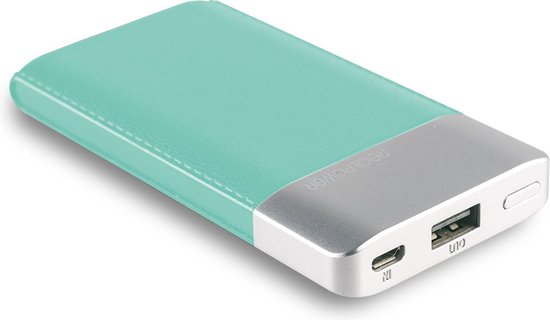 Realpower PB-4000 Fashion powerbank, Zilver Lithium-Polymeer (LiPo) 4000 mAh - Blauw