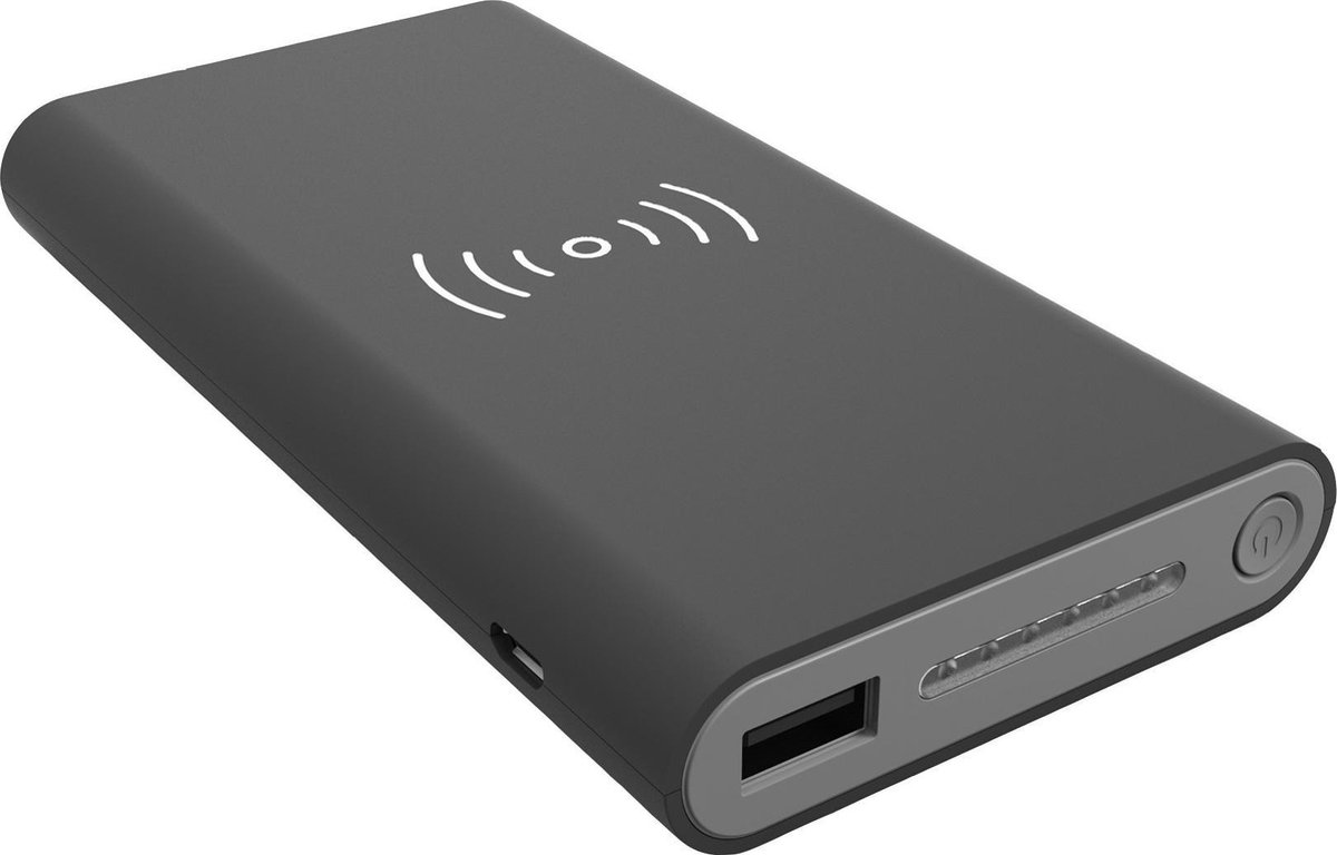 Realpower PB-8000 powerbank, Grijs 8000 mAh - Zwart