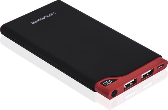 Realpower Realtron PB-6000S Lithium-Polymeer (LiPo) 6000mAh, Rood powerbank - Zwart