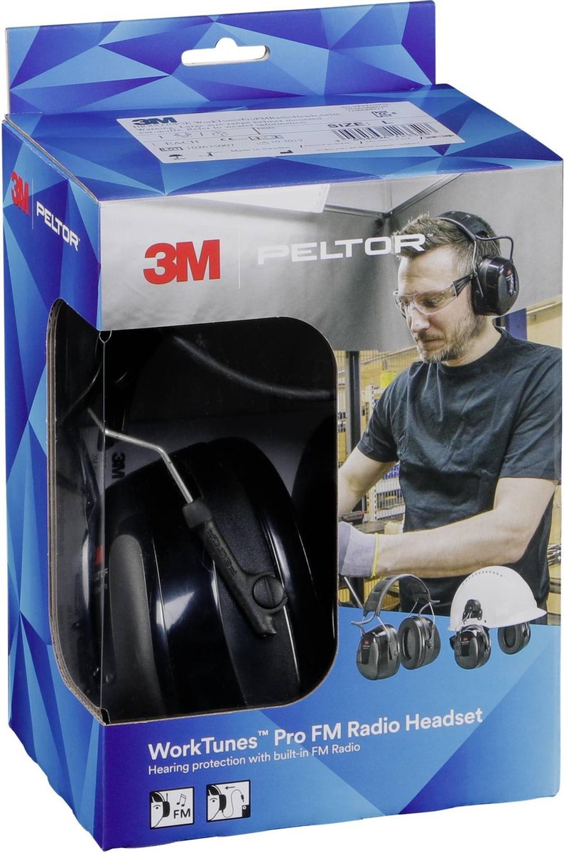 Peltor WorkTunes Pro FM Radio Headset helmvariant