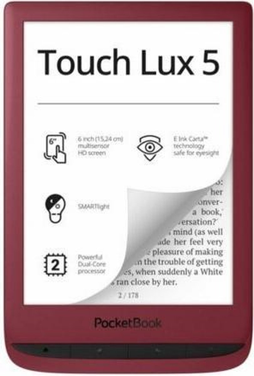 PocketBook Touch Lux 5 Ruby - Rojo