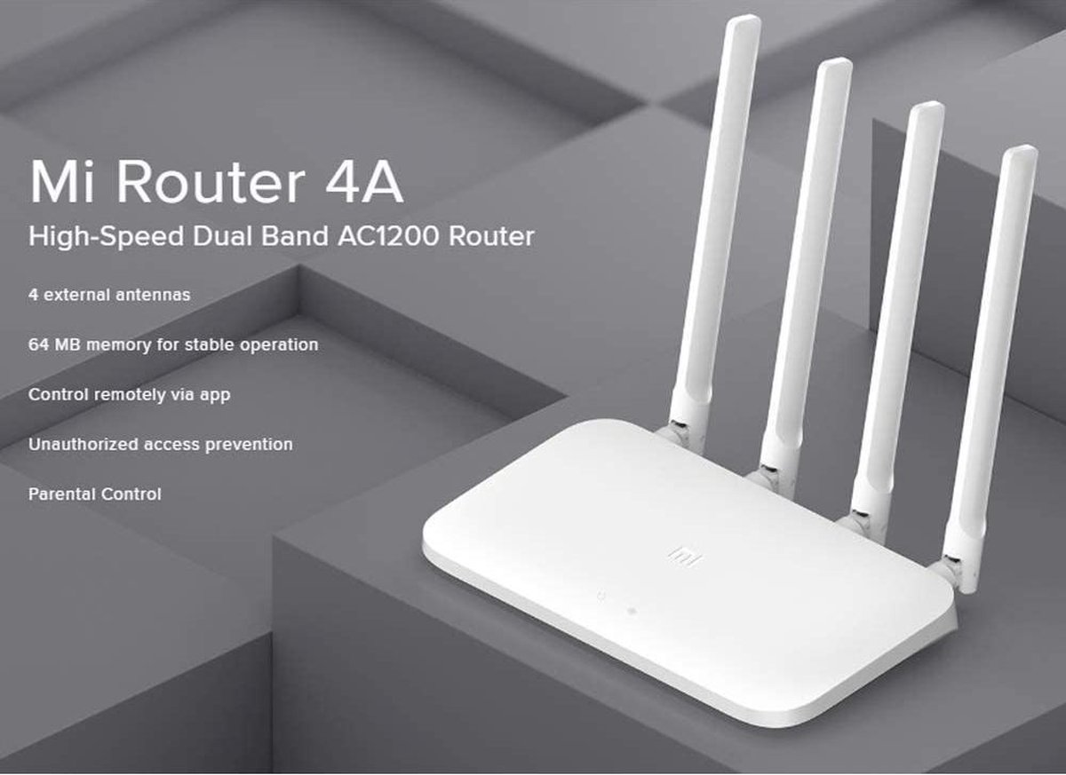 Xiaomi DVB4230GL draadloze router Dual-band (2.4 GHz / 5 GHz) Fast Ethernet - Blanco