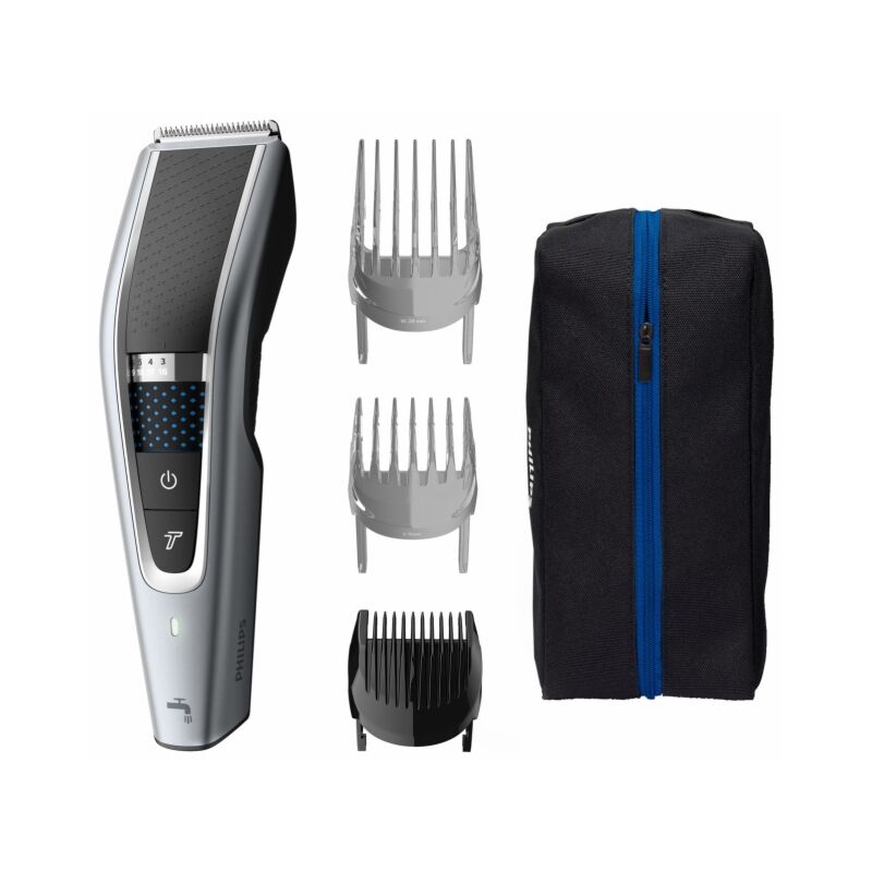 Philips - Cortapelos Serie 5000 Con 28 Ajustes De Longitud Y Cabezal Para Barba Negro / Plateado