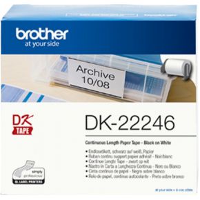 Brother DK-22246 op wit DK labelprinter-tape - Zwart