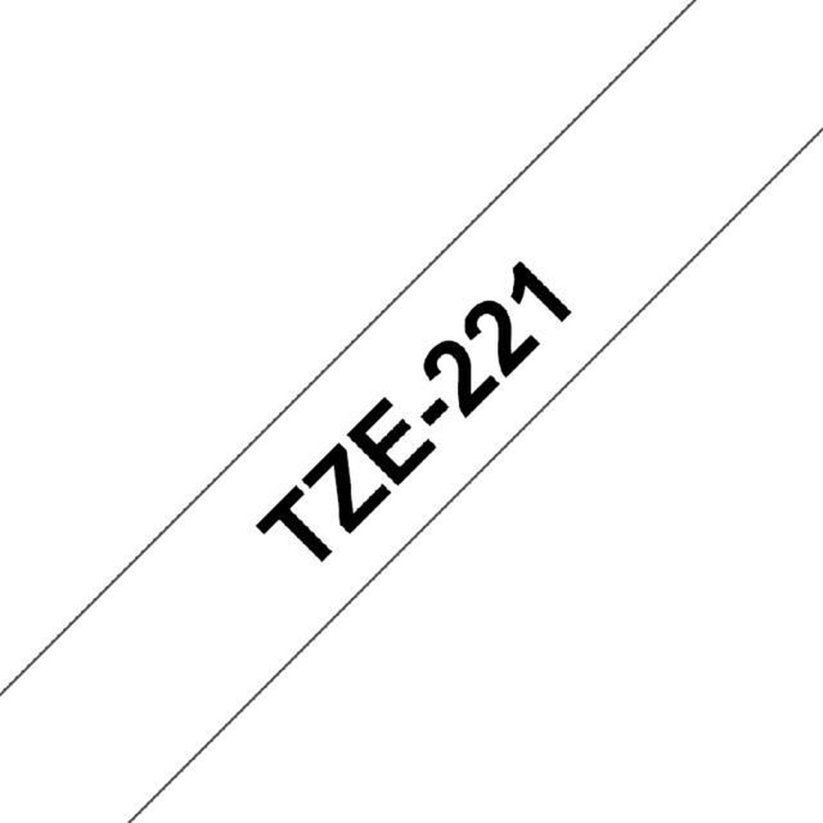 Brother TZ-221 9mm - black on white - laminated8m - Zwart