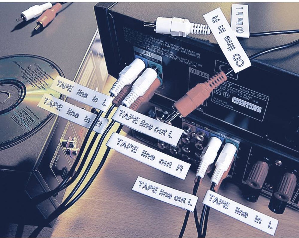 Brother TZ-221 9mm - black on white - laminated8m - Zwart