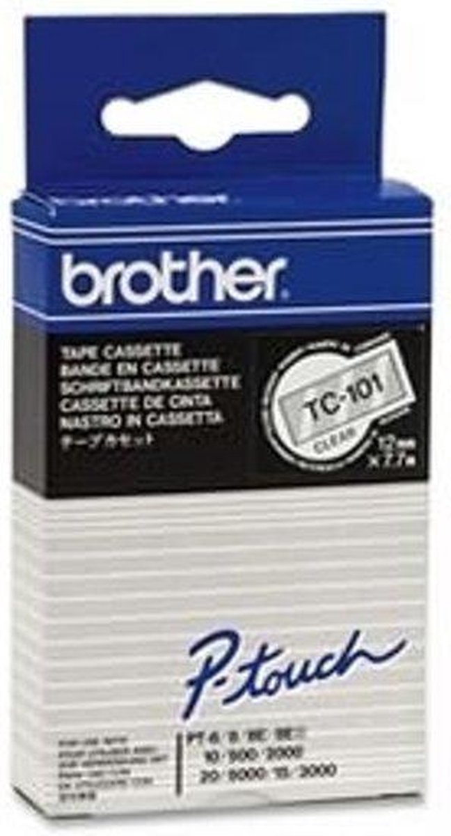 Brother TC-103 op transparant labelprinter-tape - [TC-101] - Blauw