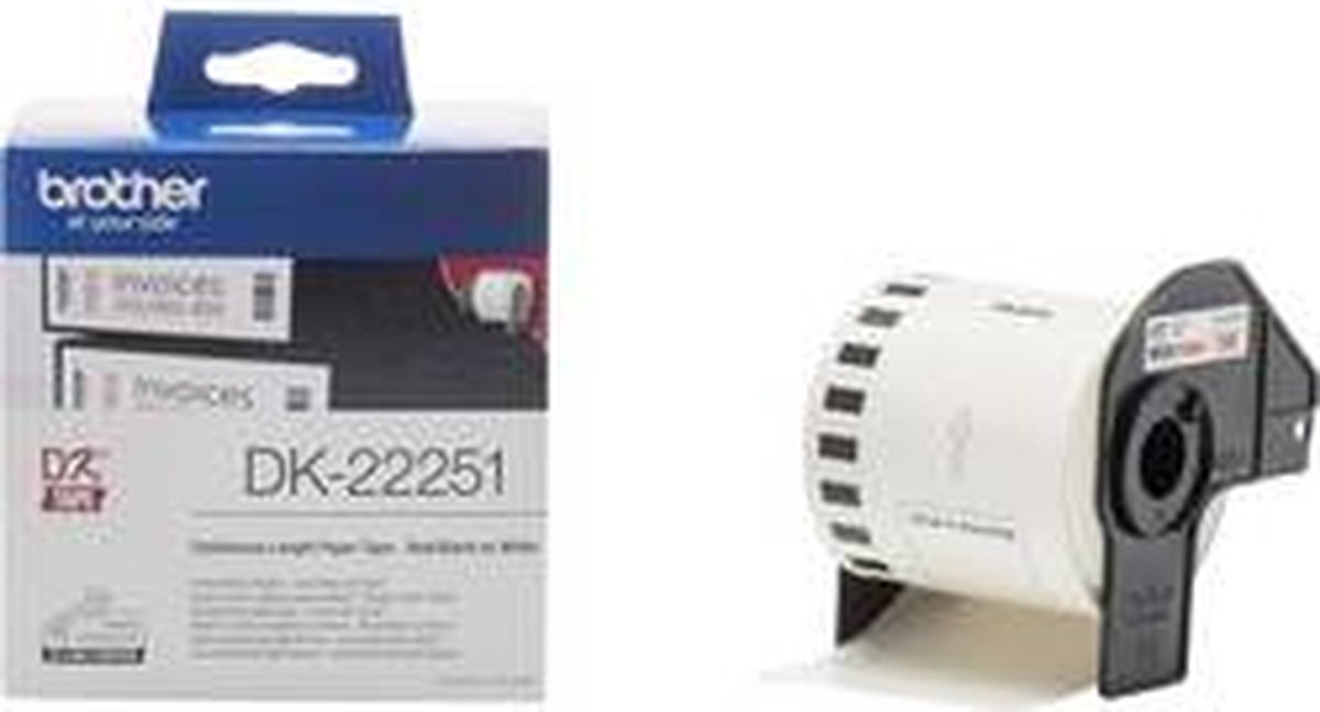 Brother DK-22251 en rood op wit DK labelprinter-tape - [PABU001] - Zwart