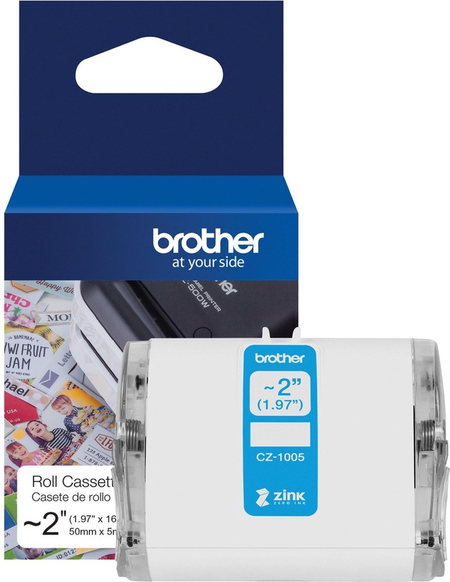 Brother CZ-1005 op groen CZ labelprinter-tape - Wit