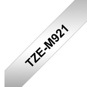 Brother TZe-M921 op metallic TZe labelprinter-tape - Zwart