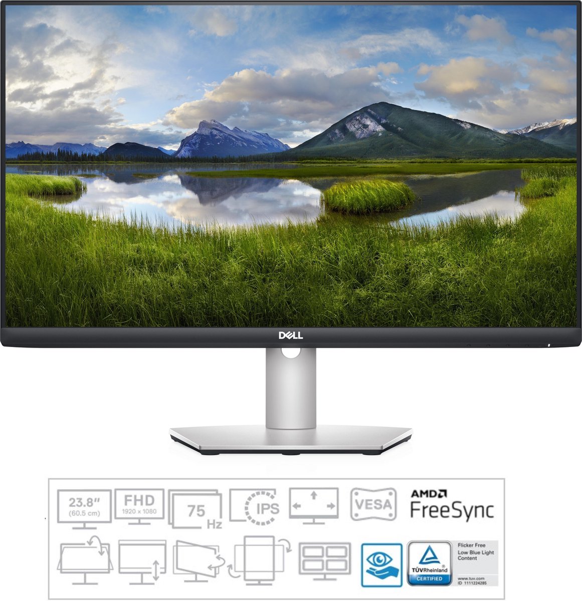 Dell S Series S2421HS 60,5 cm (23.8 ) 1920 x 1080 Pixels Full HD LCD Zilver - Plata