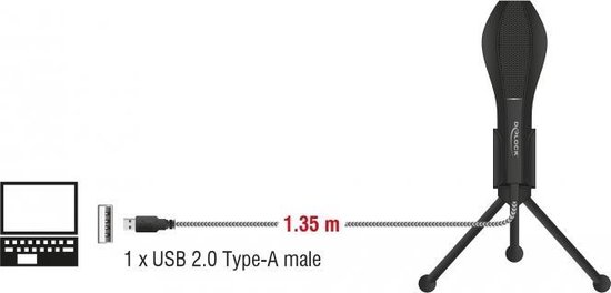 DeLOCK 65939 microfoon Conferentiemicrofoon - Zwart